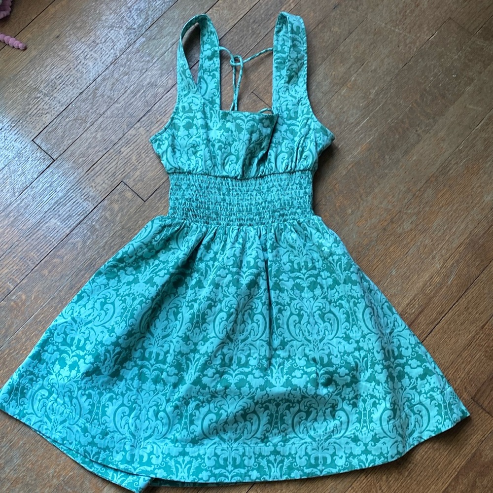 Hill House Green Brocade Dress